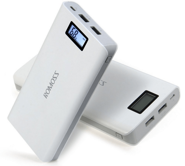 Romoss External Battery Pack Power Bank Sense 6 Plus LCD 20000mAh - внешний аккумулятор (White) купить в интернет-магазине icover