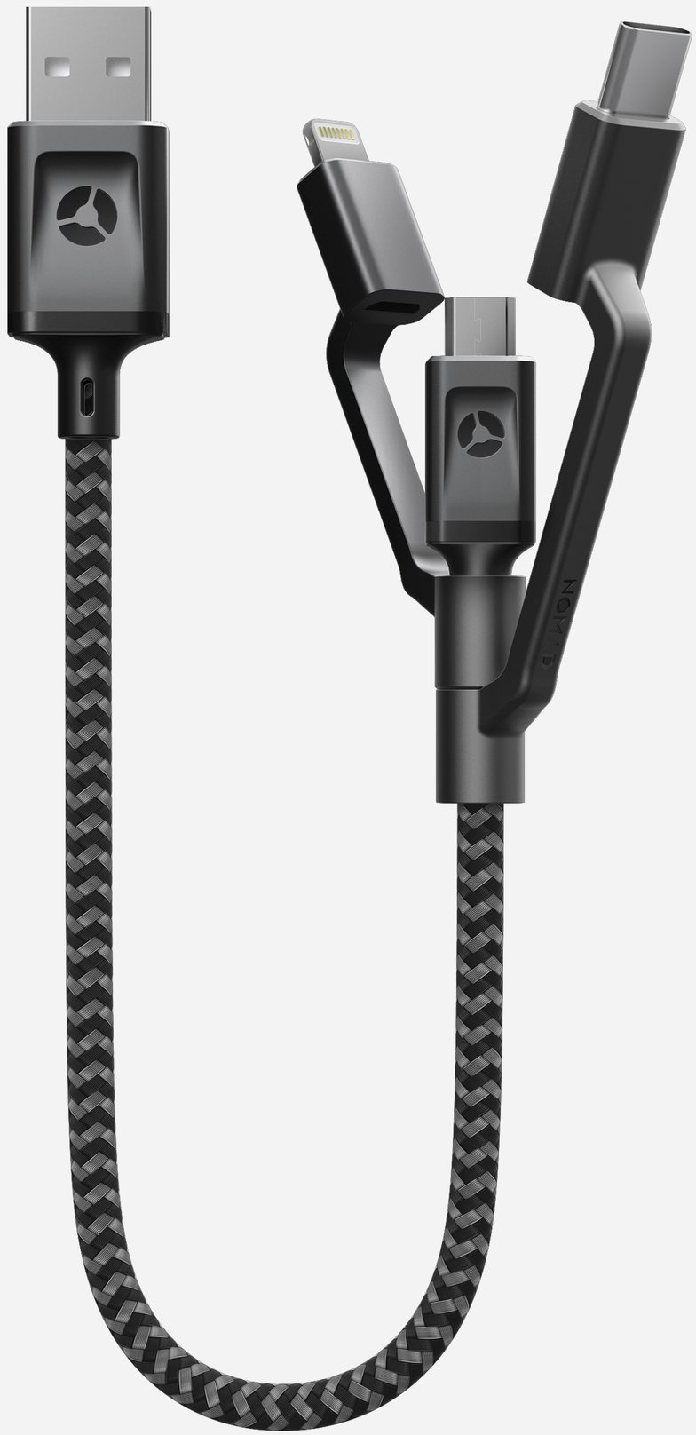 

Universal, USB-A to Lightning/USB-C/microUSB