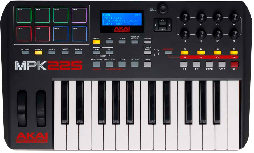 MIDI-клавиатура Akai MPK225 (A050344) купить в интернет-магазине icover