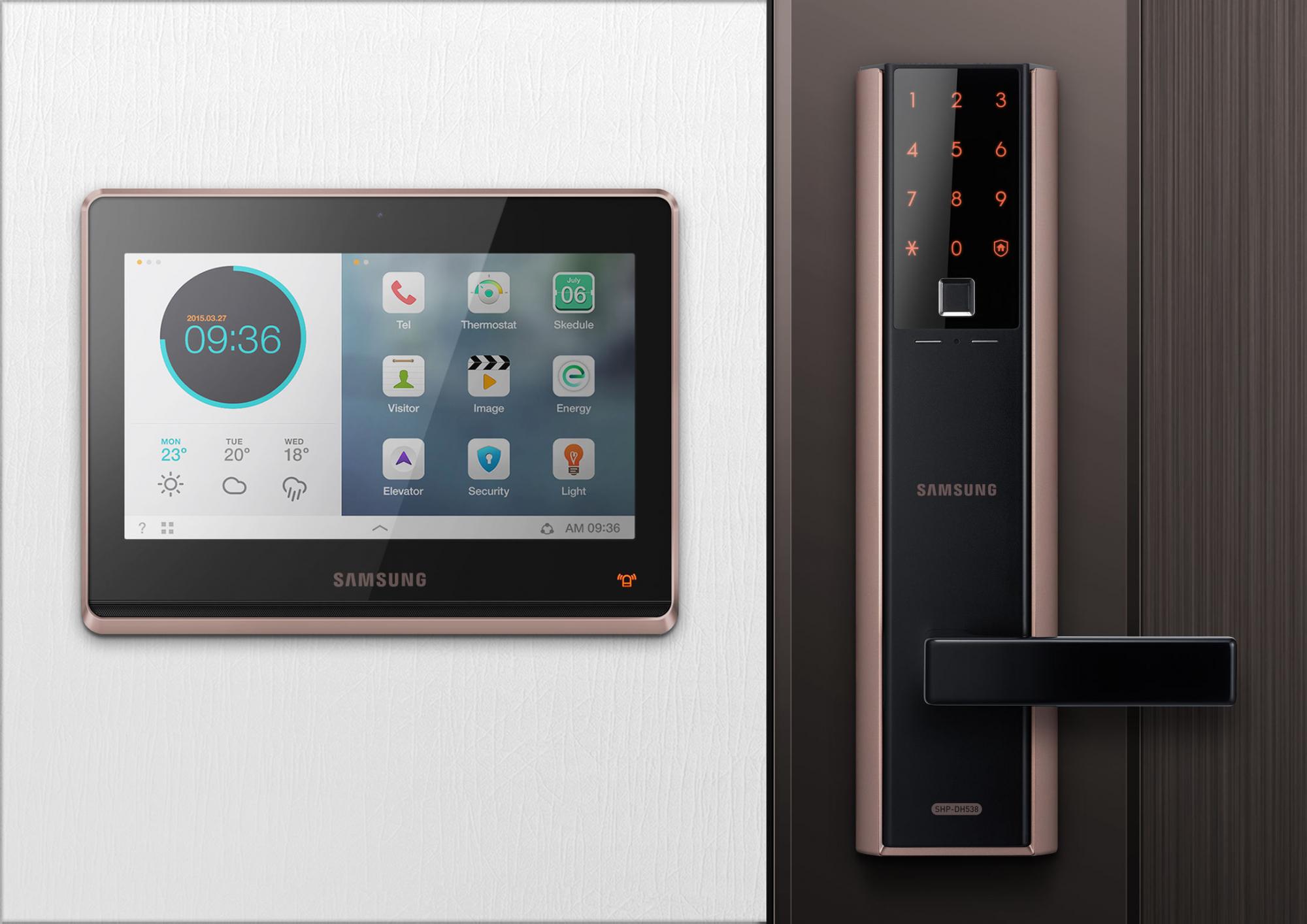 Электронный дверной замок Samsung SHP-DH538 (Copper) купить в интернет-магазине icover
