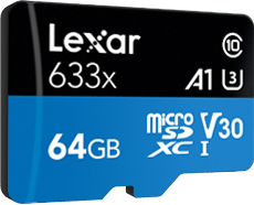Карта памяти Lexar High-Performance 633x microSDHC/microSDXC UHS-I 64Gb (LX1LFSDM1064GABC10) купить в интернет-магазине icover