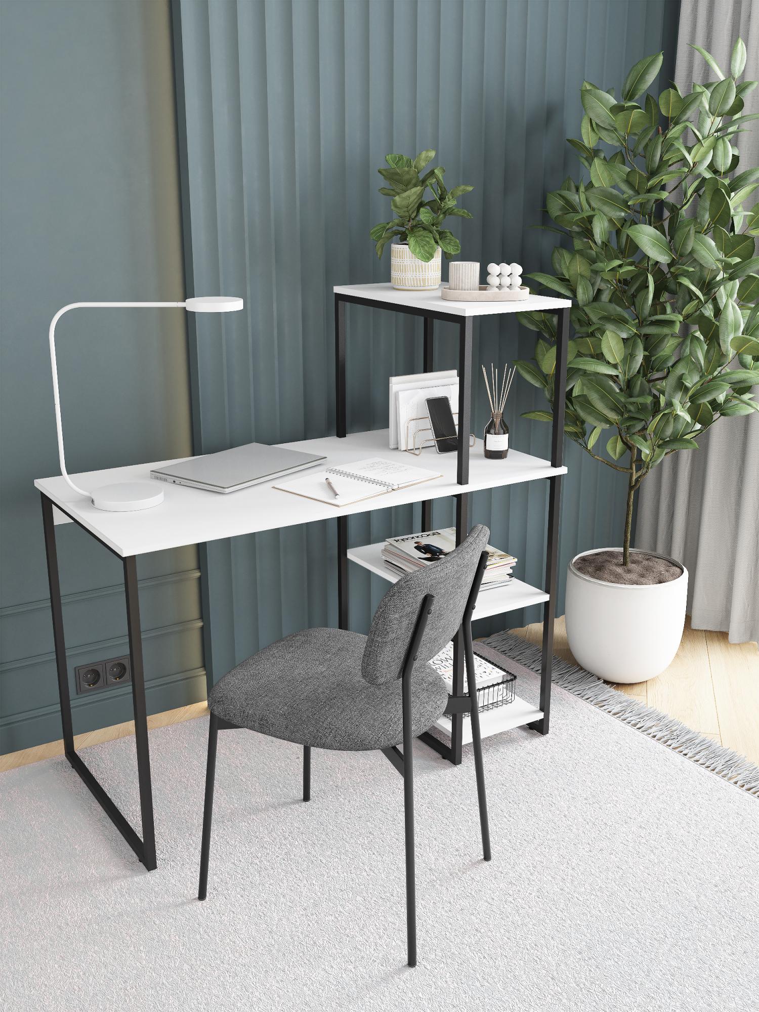 Стол-стеллаж лофт мини RIDBERG MEMPHIS (White/Black) купить в интернет-магазине icover
