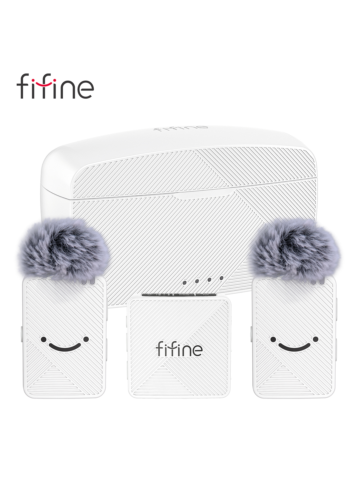 Беспроводной микрофон Fifine M9 Dual (White) купить в интернет-магазине icover