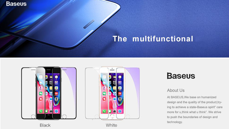 Защитное стекло Baseus Full-screen Curved Tempered (SGAPIPH8P-WA02) для iPhone 6 Plus/6S Plus/7 Plus/8 Plus (White) купить в интернет-магазине icover