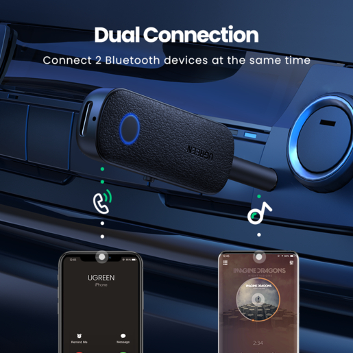 Адаптер Ugreen CM403 (80893)  Bluetooth 5.0 mini-Jack Adapter (Black) купить в интернет-магазине icover