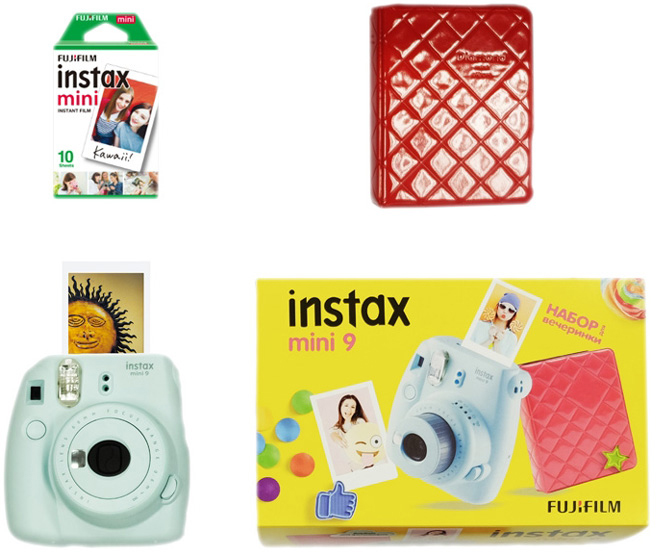 Фотокамера моментальной печати Fujifilm Instax MINI 9 + 10 листов/альбом (Ice Blue) купить в интернет-магазине icover