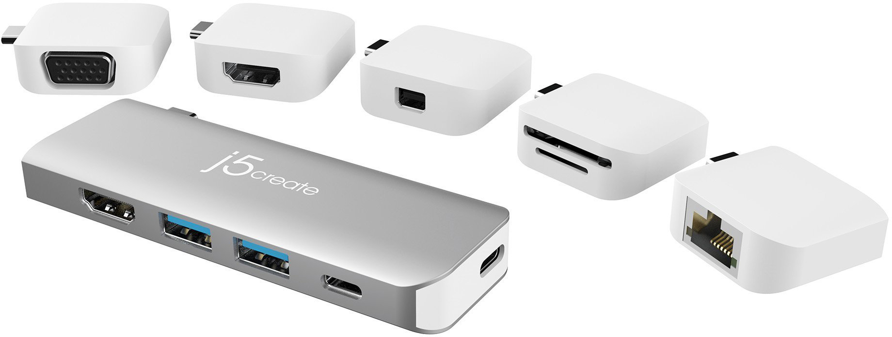 

USB-концентратор j5create UltraDrive Kit (JCD389) USB-C PD 100W (Grey/White)