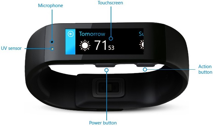 Microsoft Band (Size M) - фитнес-браслет для Windows Phone/iOS/Android (Black) купить в интернет-магазине icover