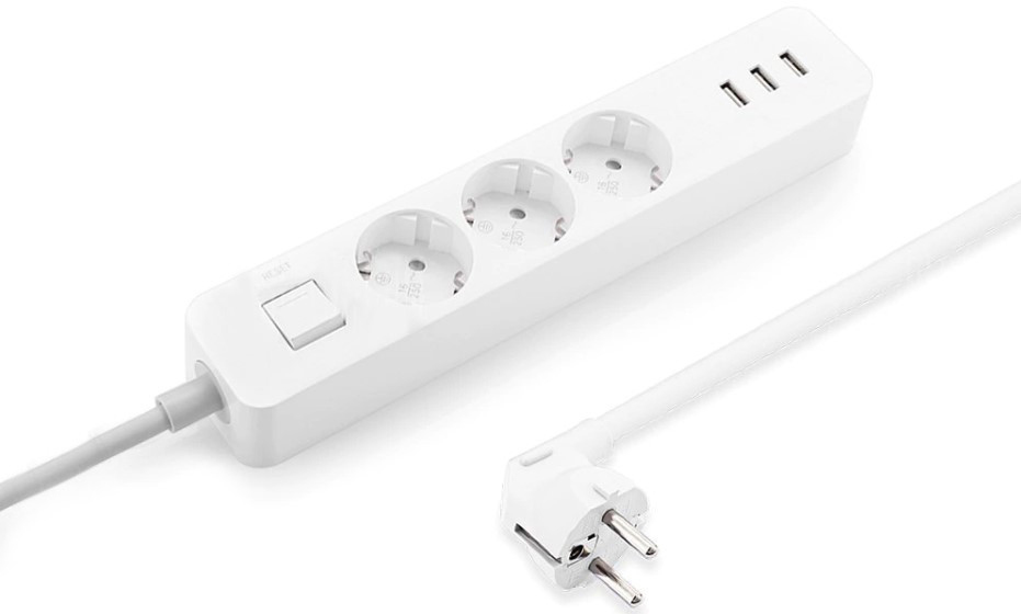 Сетевой фильтр Xiaomi Mi Power Strip Global 3xUSB XMCXB04QM (White) купить в интернет-магазине icover