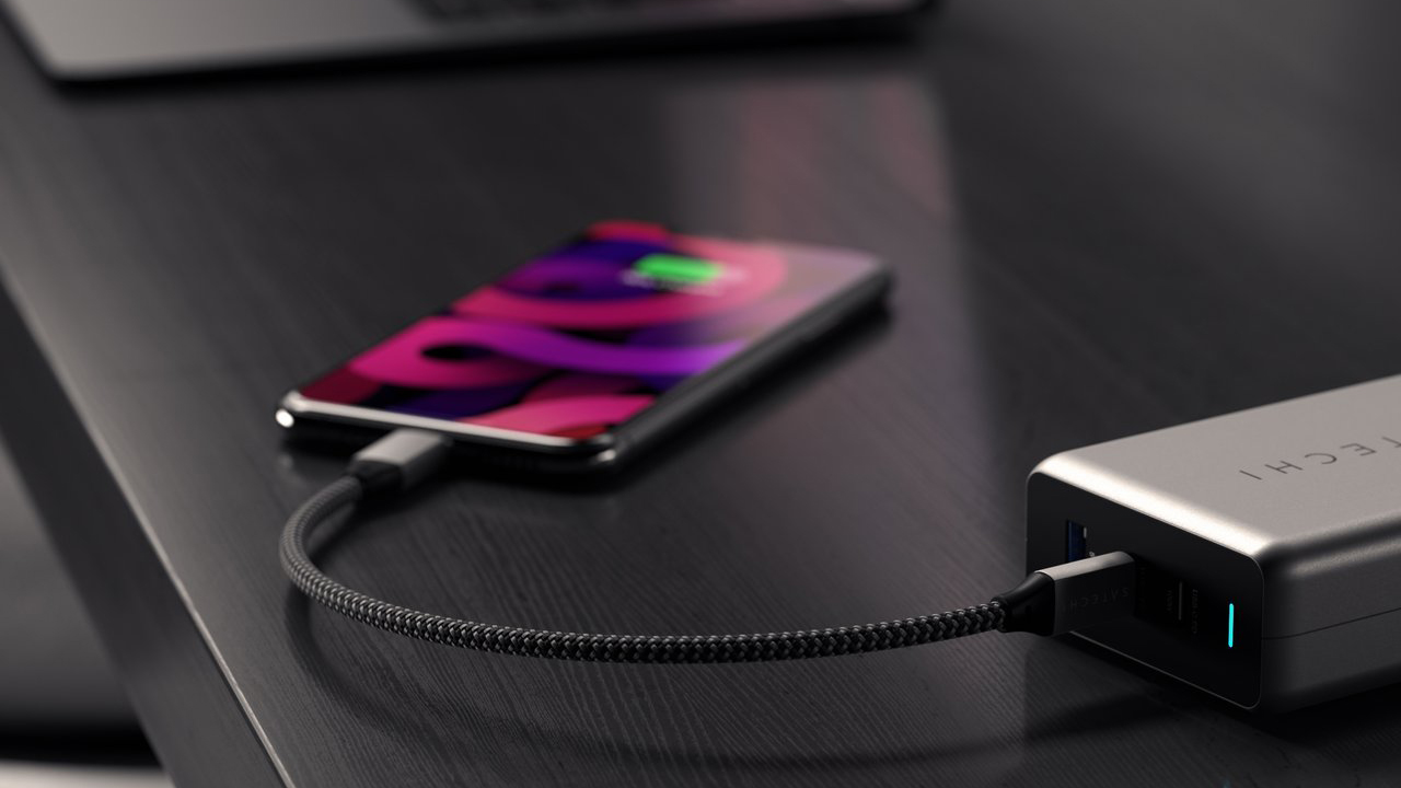 Кабель Satechi ST-TCL10M USB-C/Lightning 25cm (Space Grey) купить в интернет-магазине icover