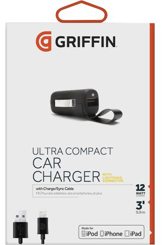 Griffin PowerJolt Lightning 2014 (GC39940) - автомобильное зарядное устройство для iPhone/iPad (Black) купить в интернет-магазине icover