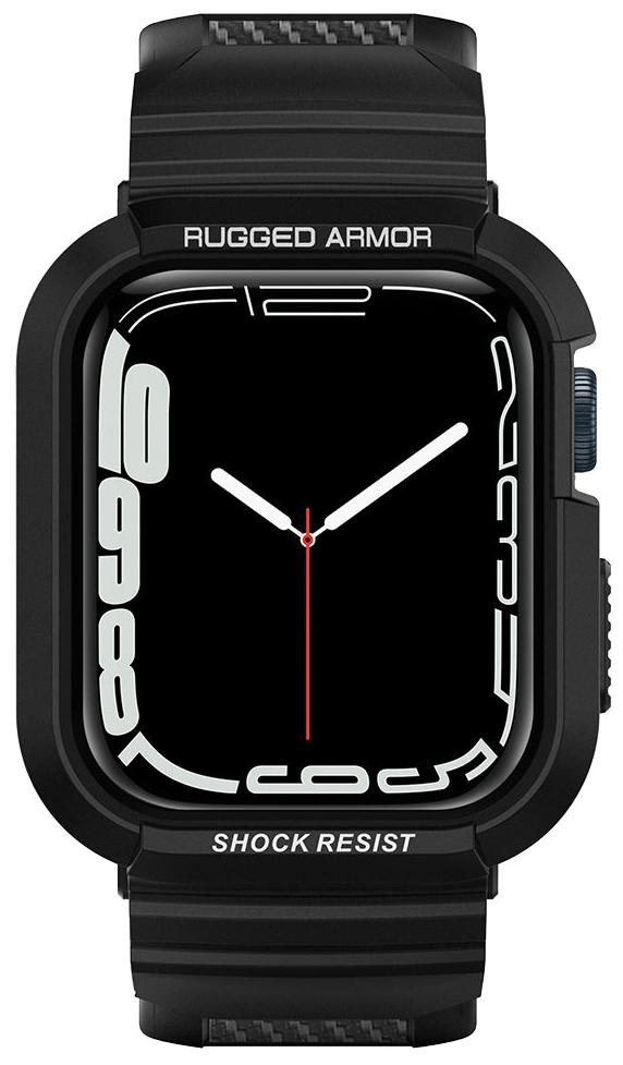 Чехол Spigen Rugged Armor Pro (ACS00546) для Apple Watch series 7/SE/6/5/4 41mm/40mm (Black) купить в интернет-магазине icover