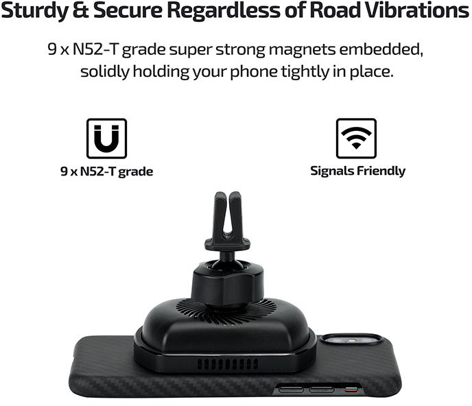 Автомобильный держатель Pitaka MagMount Qi Pro Vent USB-C (Black) купить в интернет-магазине icover