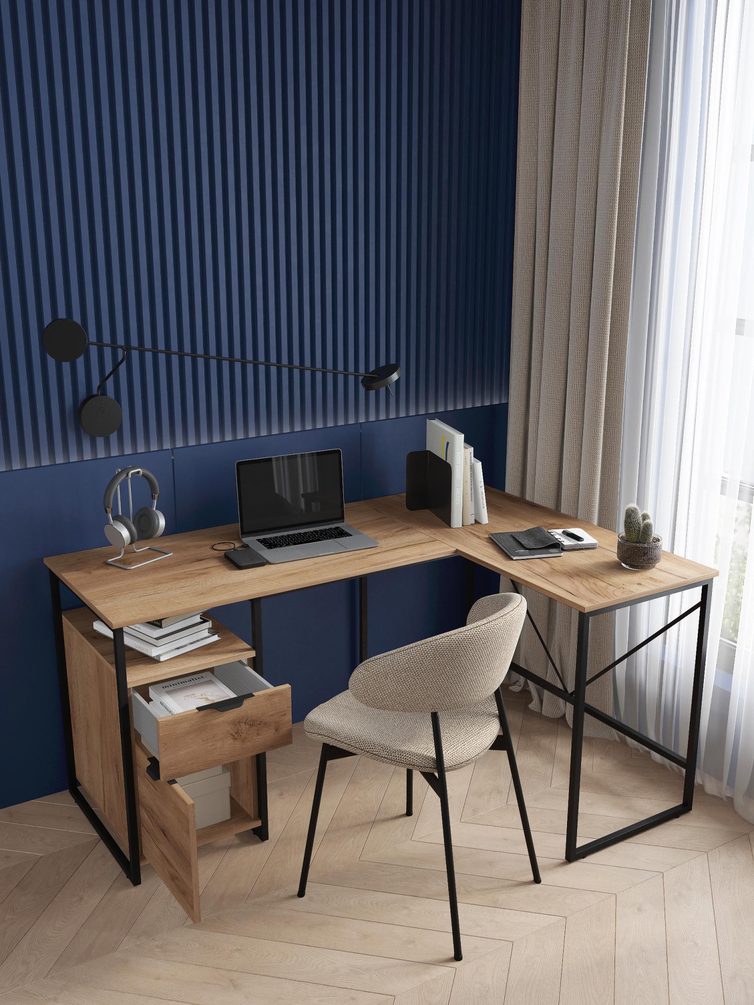 Стол письменный лофт RIDBERG NEVADA (Oak/Black) купить в интернет-магазине icover