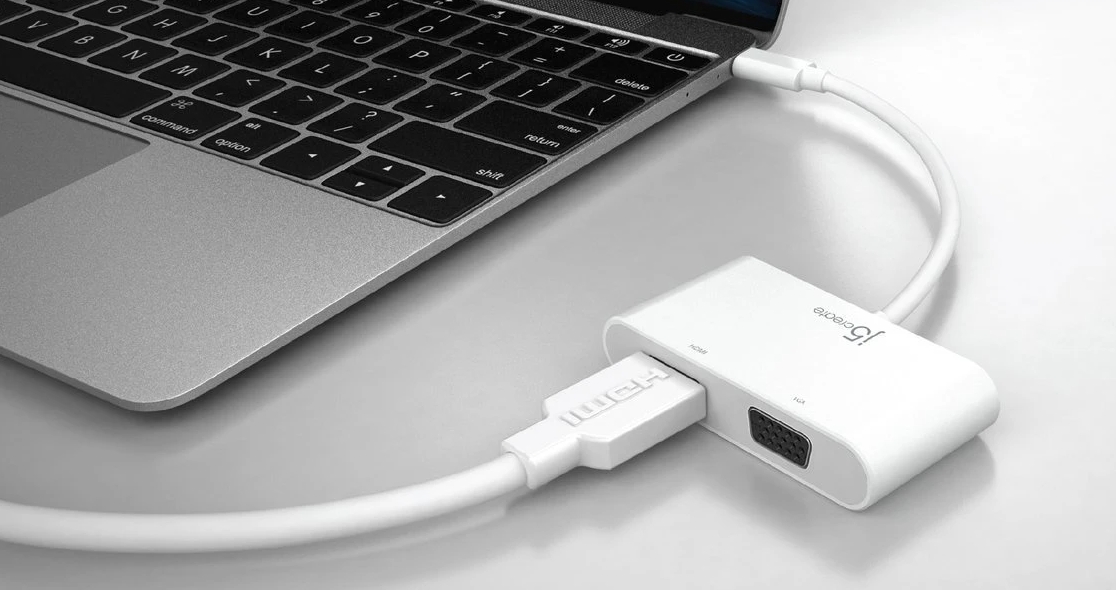 Переходник j5create JCA175 USB-C to VGA/HDMI/USB3.0/USB-C (White) купить в интернет-магазине icover