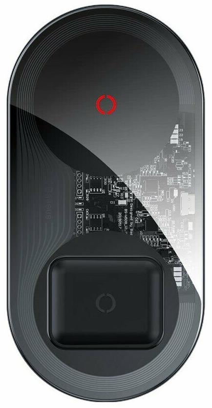 

Беспроводное зарядное устройство Baseus Simple 2in1 Turbo Edition TZWXJK-B01 (Clear Black)