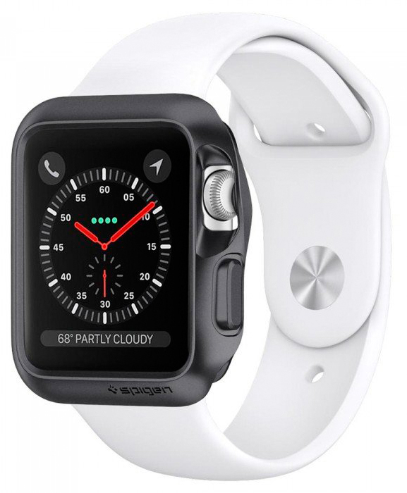 Чехол Spigen Slim Armor (059CS22563) для Apple Watch series 1/2/3 42mm (Space Gray) купить в интернет-магазине icover