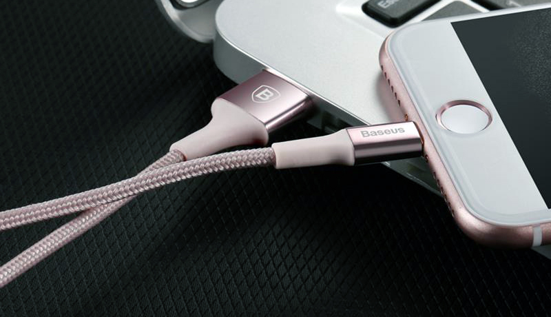 Кабель для iPod, iPhone, iPad Baseus Shining Cable with Jet metal 1m USB to Lightning CALSY-0R (Rose Gold) купить в интернет-магазине icover