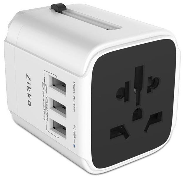 

Сетевая зарядка Zikko Worldwide Travel Adaptor BST-622 (White)