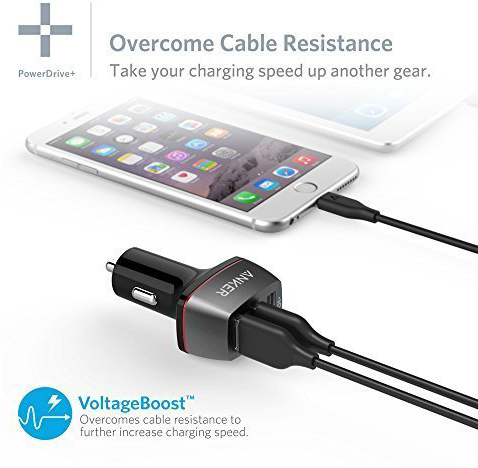 Автомобильное зарядное устройство Anker PowerDrive+ 3 A2231011 (Black) купить в интернет-магазине icover