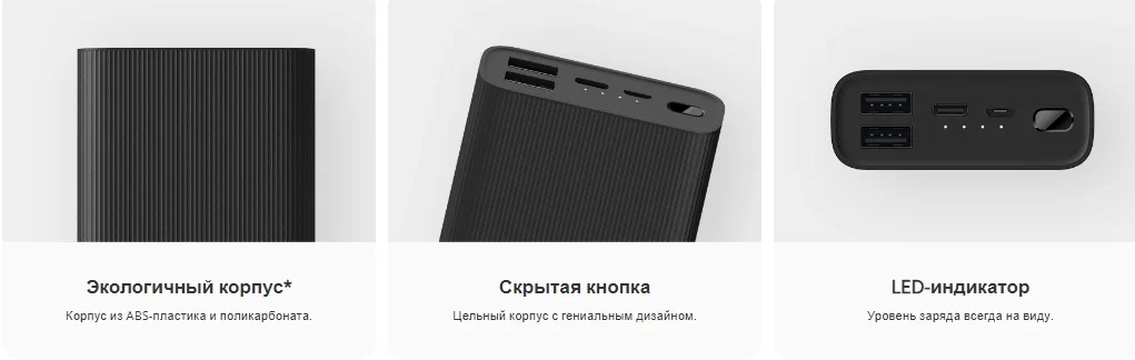 Внешний аккумулятор Xiaomi Mi Power Bank 3 Ultra Compact 10000mAh BHR4412GL (Black) купить в интернет-магазине icover