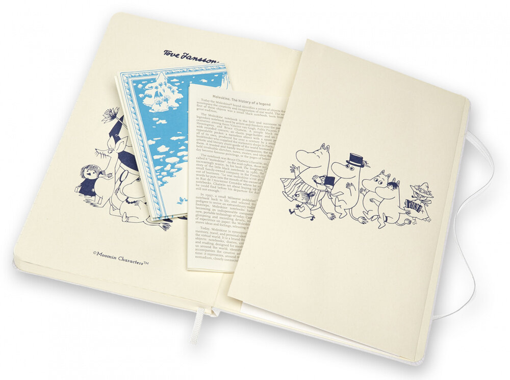 Блокнот Moleskine Moomin Limited Edition Large (LEMOOQP060CLT) в линейку (White/Green) купить в интернет-магазине icover