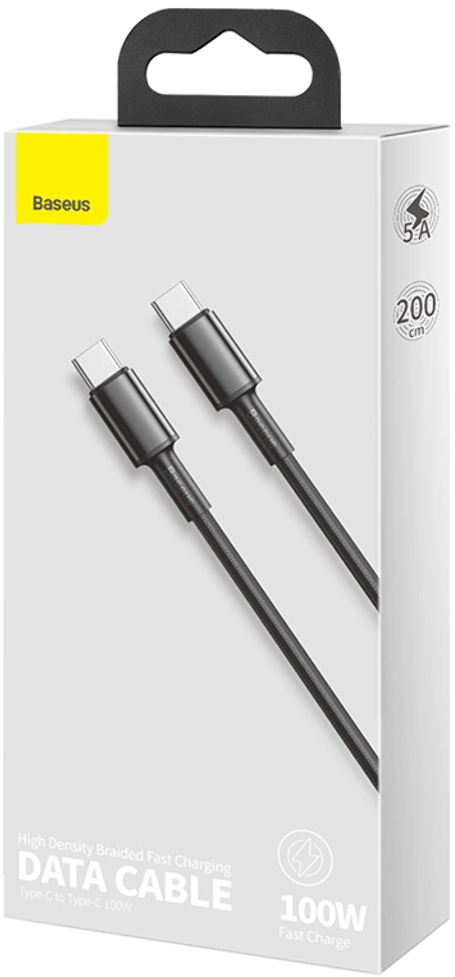 Кабель Baseus High Density Braided Fast Charging USB-C 2m CATGD-A01 (Black) купить в интернет-магазине icover