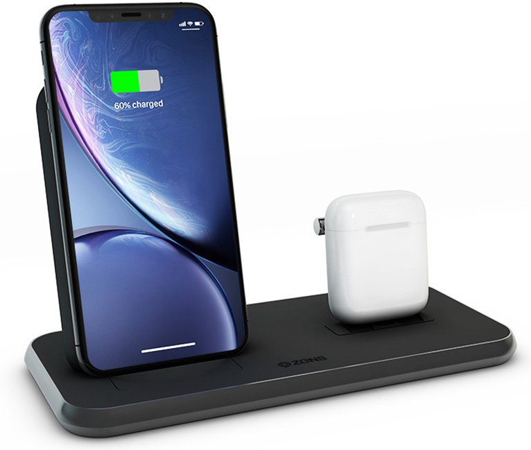 Беспроводное зарядное устройство Zens Dual Aluminium Wireless Charger ZEDC06 (Black) купить в интернет-магазине icover