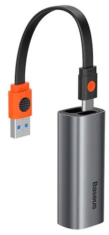 

Адаптер Baseus Steel Cannon Series USB-A/USB-C to Ethernet CAHUB-AF0G (Dark Grey)