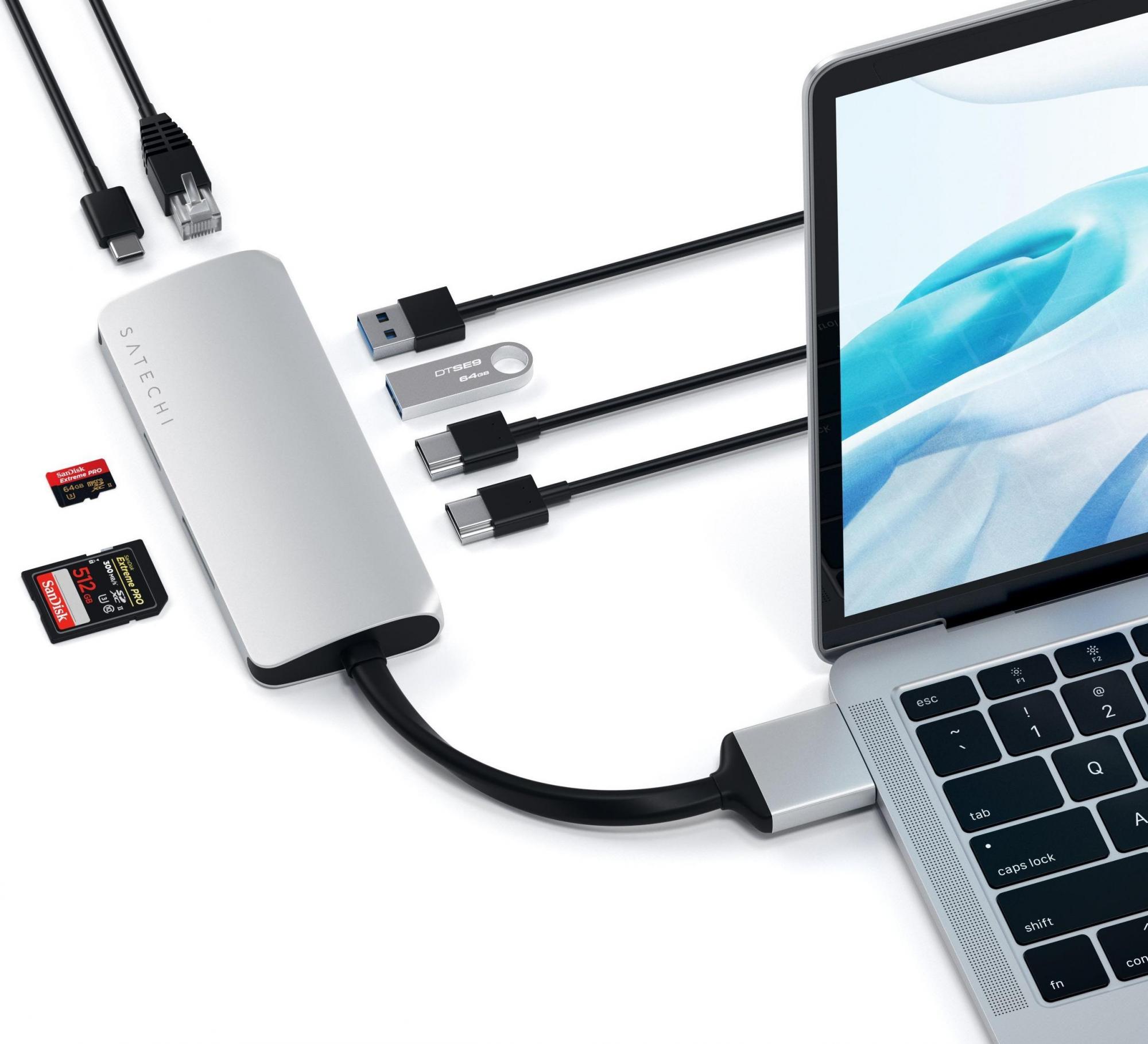 Адаптер Satechi Type-C Dual Multimedia Adapter ST-TCDMMAS (Silver) купить в интернет-магазине icover