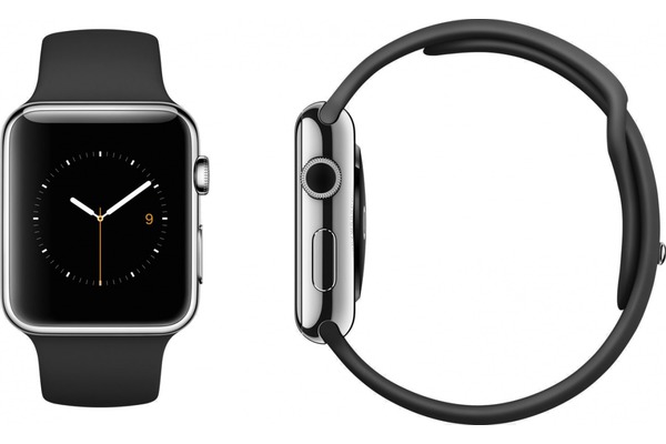 Apple Watch 38mm - умные часы для iPhone (Stainless Steel Case/Black Sport Band) купить в интернет-магазине icover
