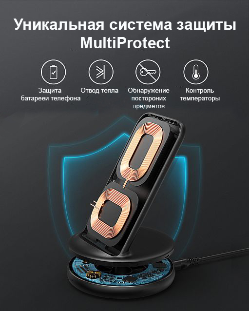 Беспроводное зарядное устройство Anker PowerWave II Stand 15W B2529GF1 (Black) купить в интернет-магазине icover