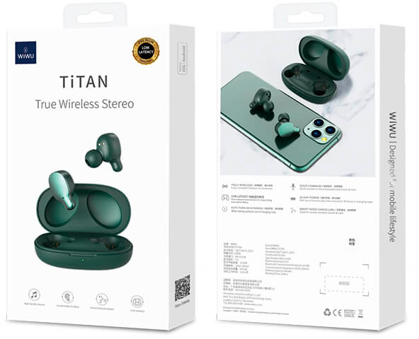 Беспроводные наушники WiWU Earbuds Titan (Black) купить в интернет-магазине icover