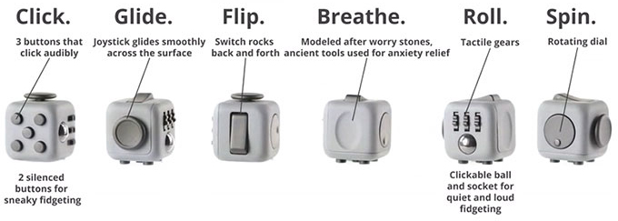 Fidget Cube - игрушка-антистресс (Grey) купить в интернет-магазине icover