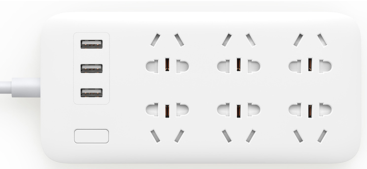 Удлинитель Xiaomi Mijia Smart Power Platooninsert 2А с 3 USB-портами  (White) купить в интернет-магазине icover