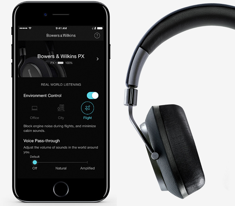 Bluetooth-наушники Bowers & Wilkins PX с микрофоном (Space Grey) купить в интернет-магазине icover