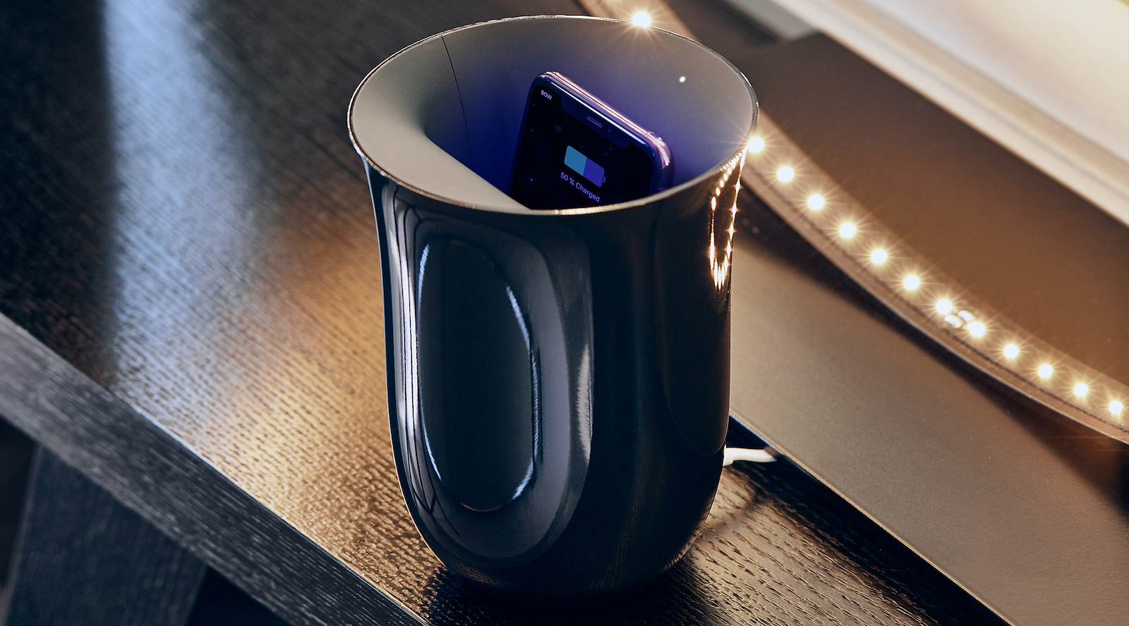 Санитайзер Lexon Oblio LH59DB с беспроводной зарядкой (Dark Blue) купить в интернет-магазине icover