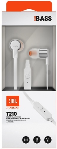 Внутриканальная гарнитура JBL T210 (Grey) купить в интернет-магазине icover