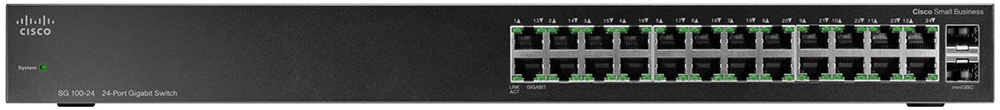 Cisco SG100-24 24-Port Gigabit Switch - неуправляемый коммутатор купить в интернет-магазине icover