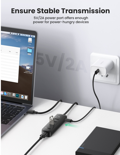 Хаб Ugreen CM416 (80657) USB 3.0 4-Port Hub (Black) купить в интернет-магазине icover