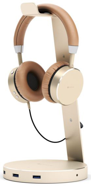 Подставка-хаб Satechi Aluminum USB 3.0 Headphone Stand B019PI9QG6 (Gold) купить в интернет-магазине icover