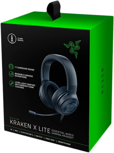 Игровая гарнитура Razer Kraken X Lite RZ04-02950100-R381 (Black) купить в интернет-магазине icover