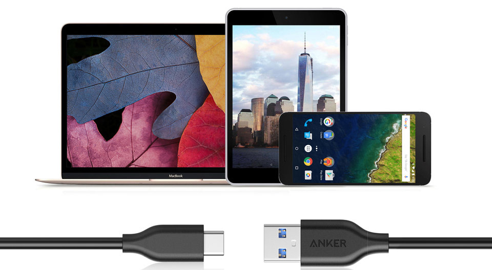 Кабель Anker Powerline 0.9 м (A8163H11) USB-C to USB 3.0 (Black) купить в интернет-магазине icover