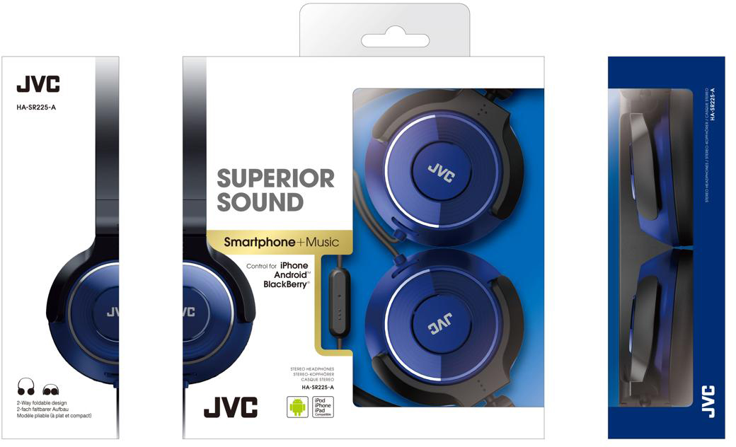 JVC HA-SR225 - накладные наушники (Blue) купить в интернет-магазине icover