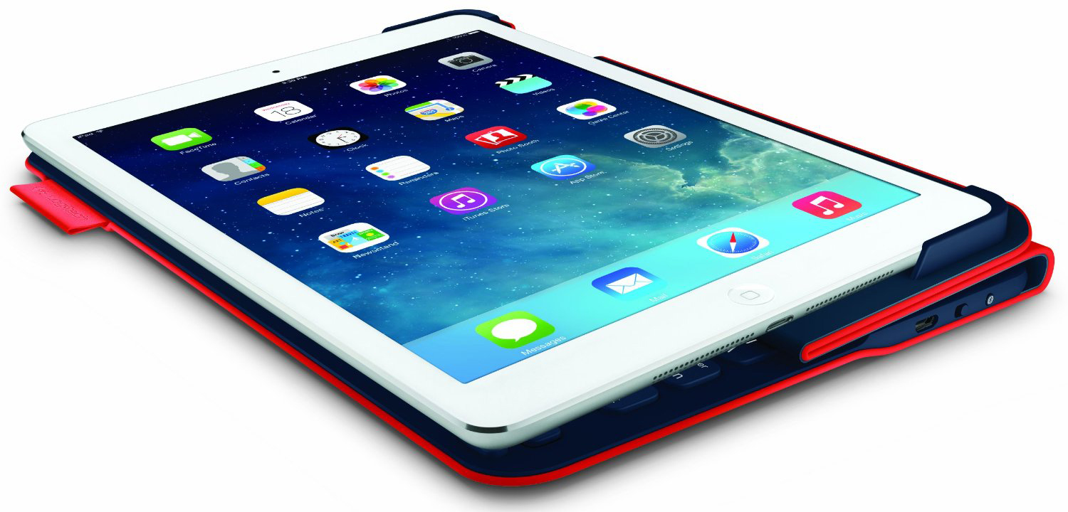 Logitech Wireless Keyboard Folio Type+ (920-006609) - чехол-клавиатура для iPad Air 2 (Red) купить в интернет-магазине icover