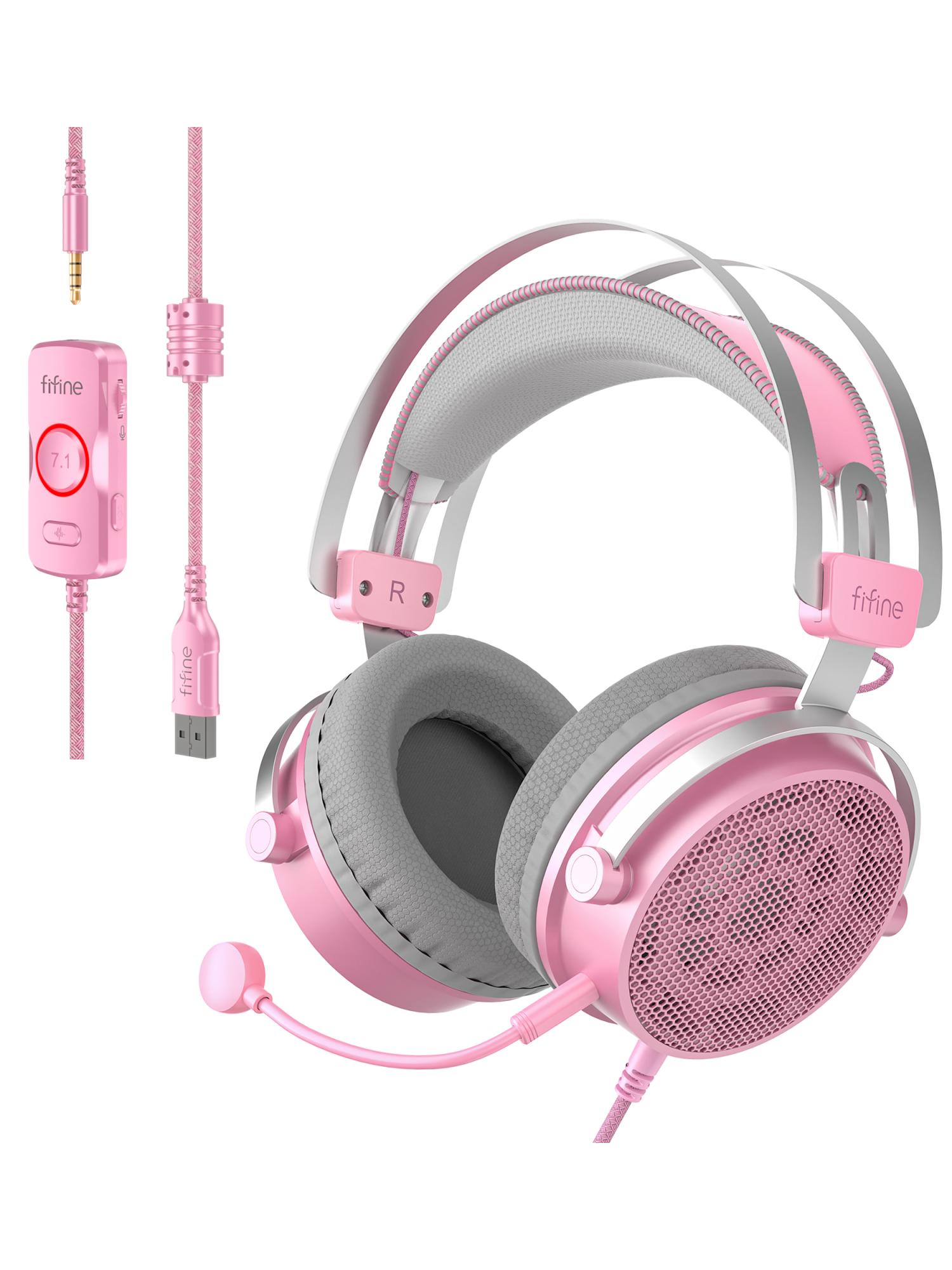 Наушники мониторные Fifine H18V Gaming Headsets (Pink) купить в интернет-магазине icover