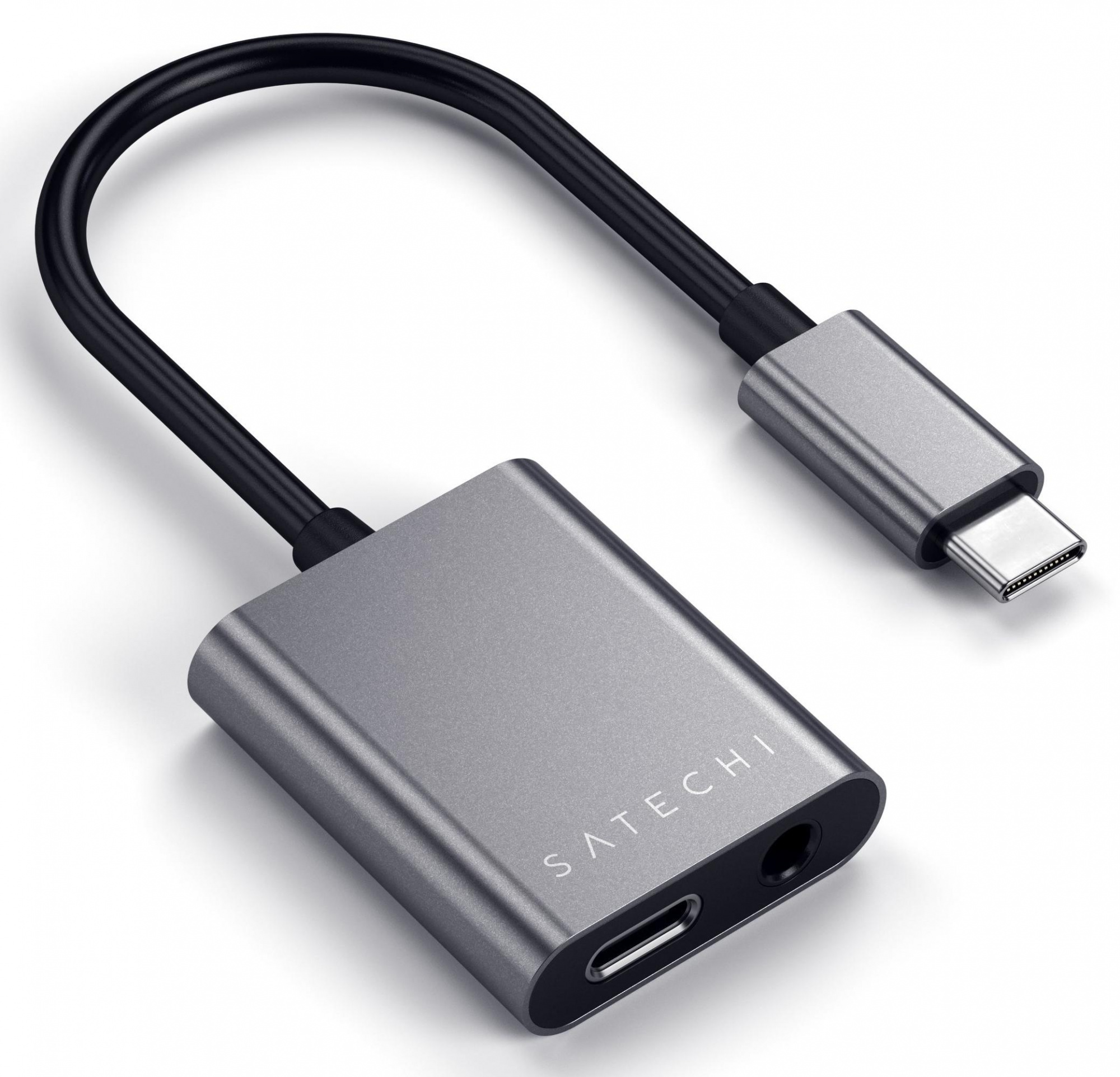 Переходник Satechi (ST-TCACAM) USB-C to USB-C/Mini-Jack (Space Grey) купить в интернет-магазине icover