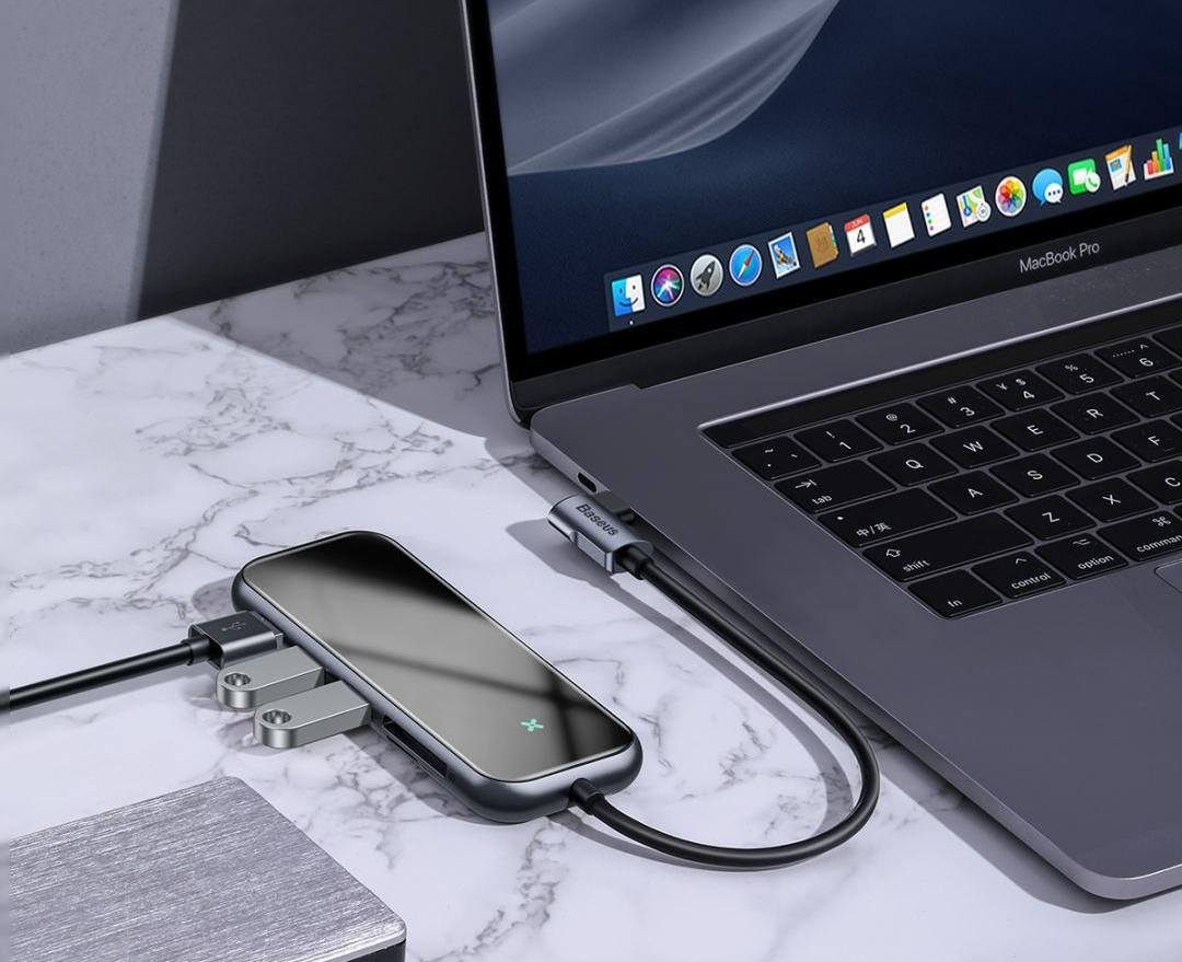 USB-концентратор Baseus Multi-functional Hub (CAHUB-CZ0G) USB-C to HDMI/3xUSB 3.0/SD/MicroSD/PD (Deep Grey) купить в интернет-магазине icover