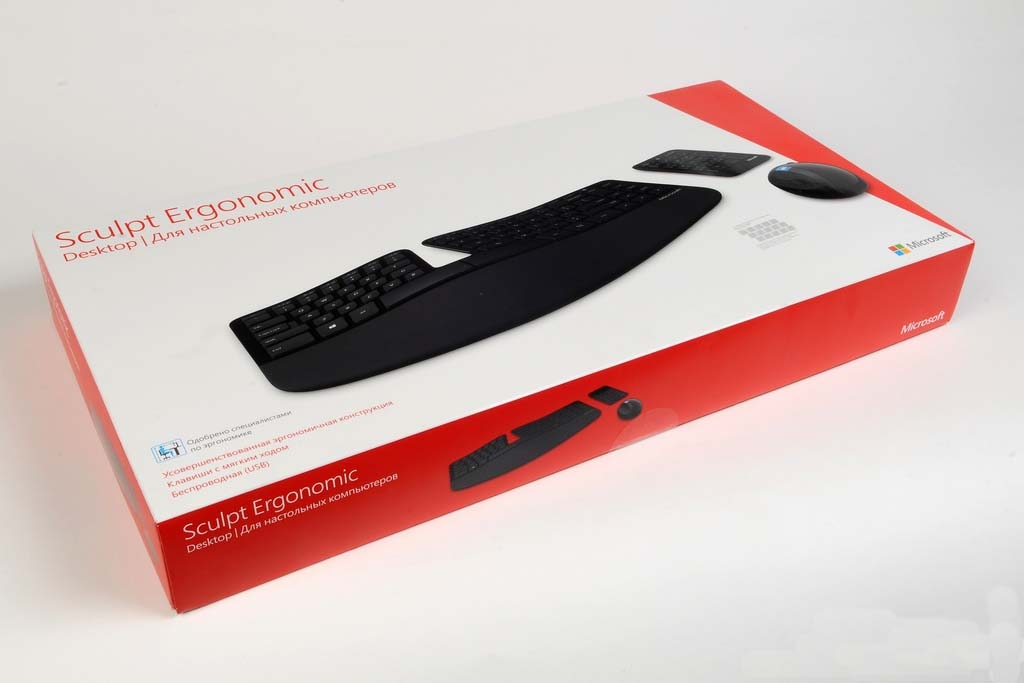 Microsoft Sculpt Ergonomic Desktop (L3V-00017) - беспроводные клавиатура и мышь (Black) купить в интернет-магазине icover