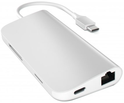 Мультипереходник Satechi Aluminum Type-C Multi-Port Adapter (Silver) купить в интернет-магазине icover